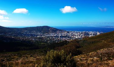 A view over Cape Town (unfortunately not from the top of Table Mountain)
